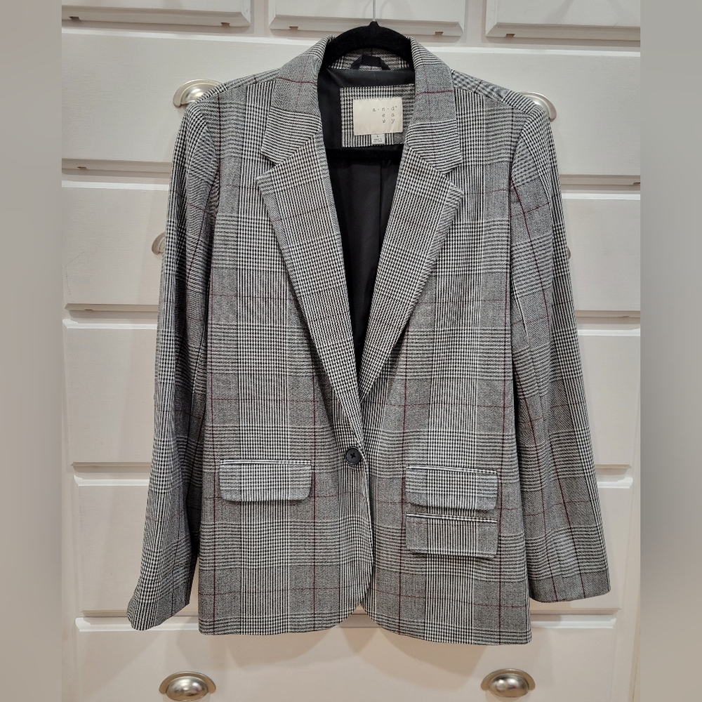 A New Day Plaid Boyfriend Style Blazer
